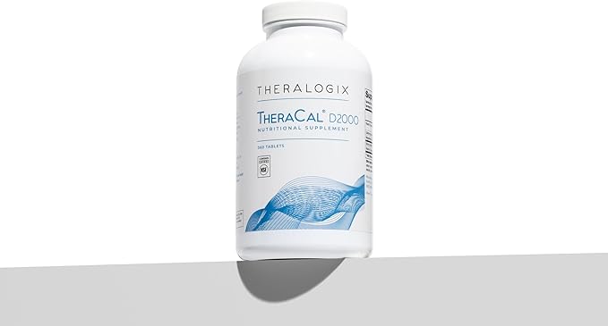 Theralogix TheraCal D2000 - Bone Health Support Supplement with Calcium Magnesium Vitamin D3 Vitamin K2 &amp Boron* - 90-Day Supply - NSF Certified - 360 Tablets