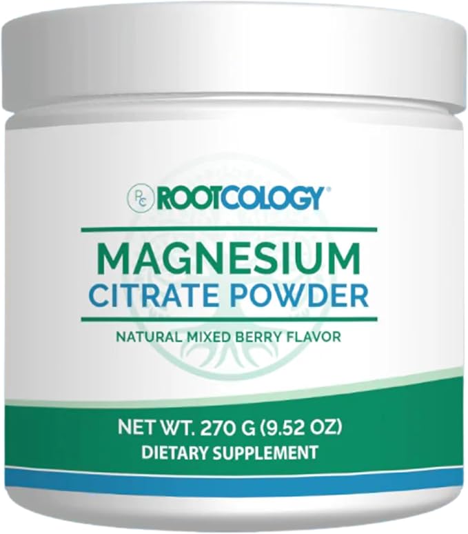 Rootcology by Dr. Izabella Wentz | Magnesium Citrate Powder | 300mg Magnesium for Relaxation and Regularity Support | Natural Mixed Berry Flavor | 270g / 60 Servings