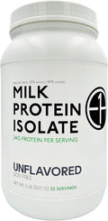 Milk Protein Isolate 2lbs (32 Servings) Unflavored Non-GMO Cold-Processed Non-Denatured Third-Party Lab Tested. Made with Halal and Kosher Certified Ingredients. (2 lbs)