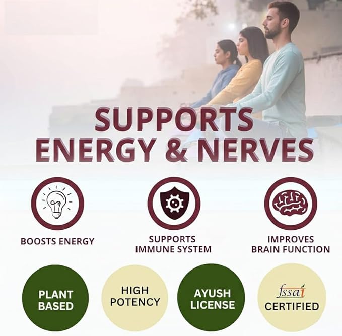 Plant Based Vitamin B12 Supplement for Men &amp Women | Organic Formulation for Vegetarians &amp Vegans to Support Nervous System &amp Brain Function (60 Capsules)