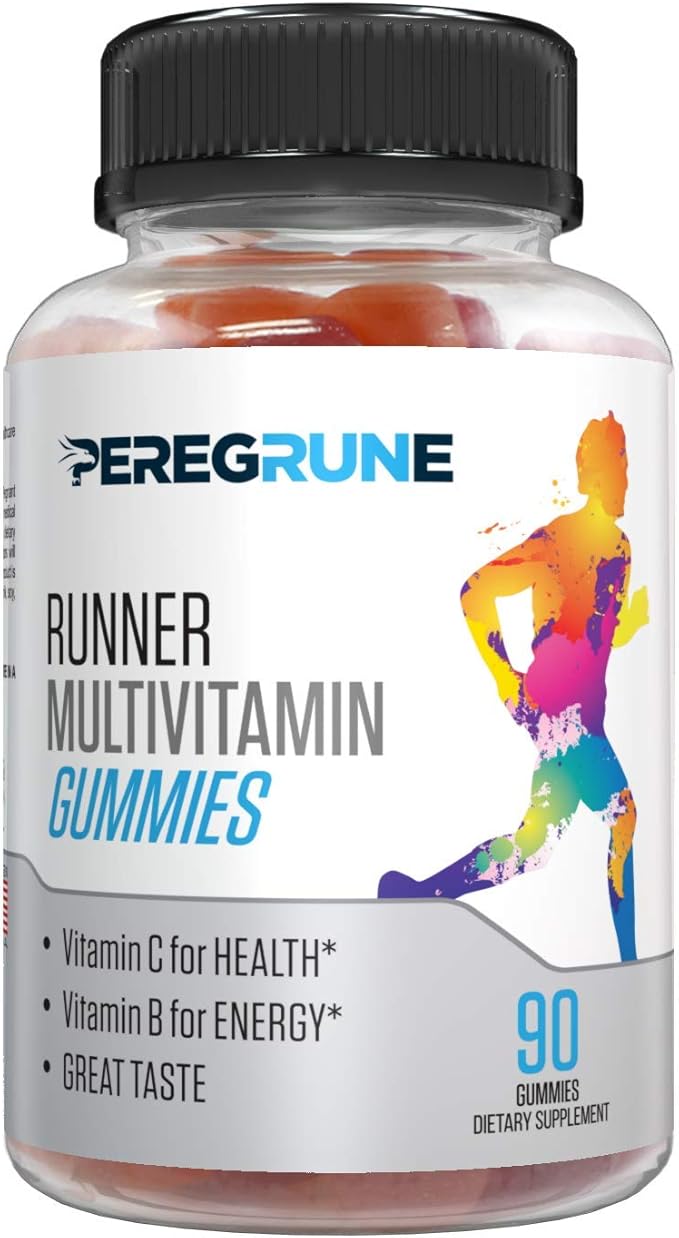 Runner Multivitamin Gummies - Daily Vitamin for Running with Vitamins A C D E and B Complex – 50% Less Sugar – Antioxidants Recovery Endurance and Energy Gummy – Running Supplement