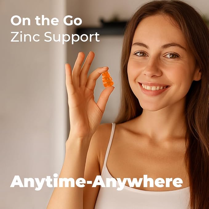 Zinc Gummies - Zinc Picolinate 15mg Highly Absorbable Supplement for Men and Women 60 Gummies