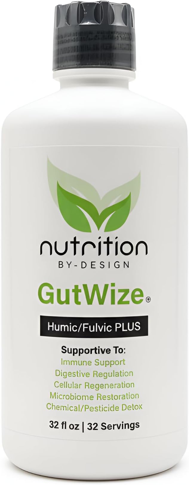 Humic Fulvic Blend – Liquid Supplement for Gut Health &amp Digestive Balance – Natural Plant-Based Shelf-Stable Vegan Non-GMO – 32 fl oz