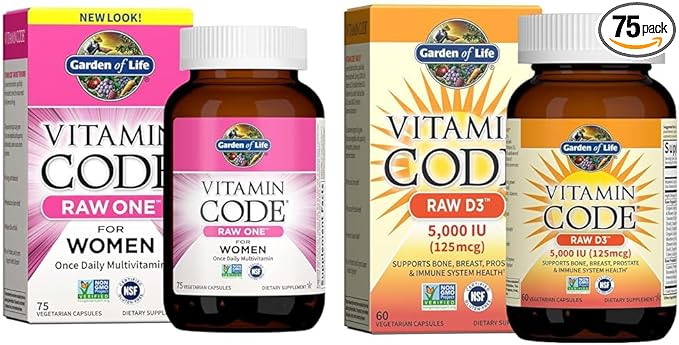 Garden of Life Vitamin Code Raw One Once Daily Multivitamin Capsules &amp Vitamin D