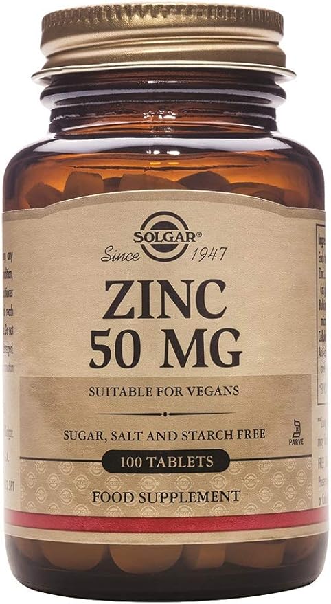 Solgar Vitamin C 1000 mg 100 Vegetable Capsules - Antioxidant &amp Immune Support - Overall Health Zinc 50 mg 100 Tablets - Zinc for Healthy Skin Taste &amp Vision