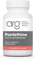 Allergy Research Group Pantethine Supplement - Vitamin B5 Pantothenic Acid Metabolism Support Liver Support Cardiovascular Supplement Coenzyme A 660mg Vegetarian Capsules - 60 Count