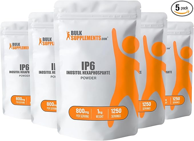 BulkSupplements.com IP6 Powder - Inositol Hexaphosphate IP6 Supplement - Inositol Supplement for Immune Support Gluten Free 800mg per Serving 5kg (11 lbs) (Pack of 5)