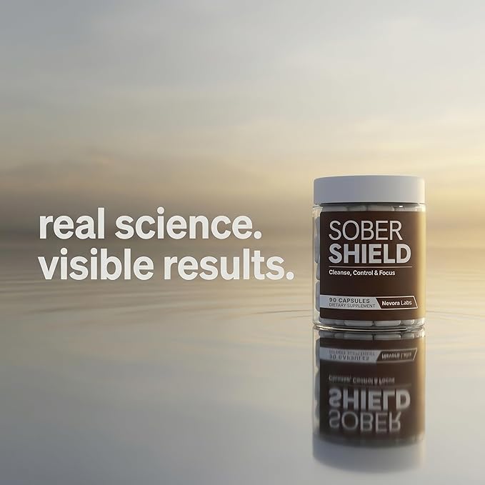 Sober Shield | All-in-One Detox &amp Craving Support – Focus Mood &amp Motivation Support for Quitting Bad Habits – Full Body Detox Cleanse – Anti Alcohol Supplement &amp More – 90 Capsules