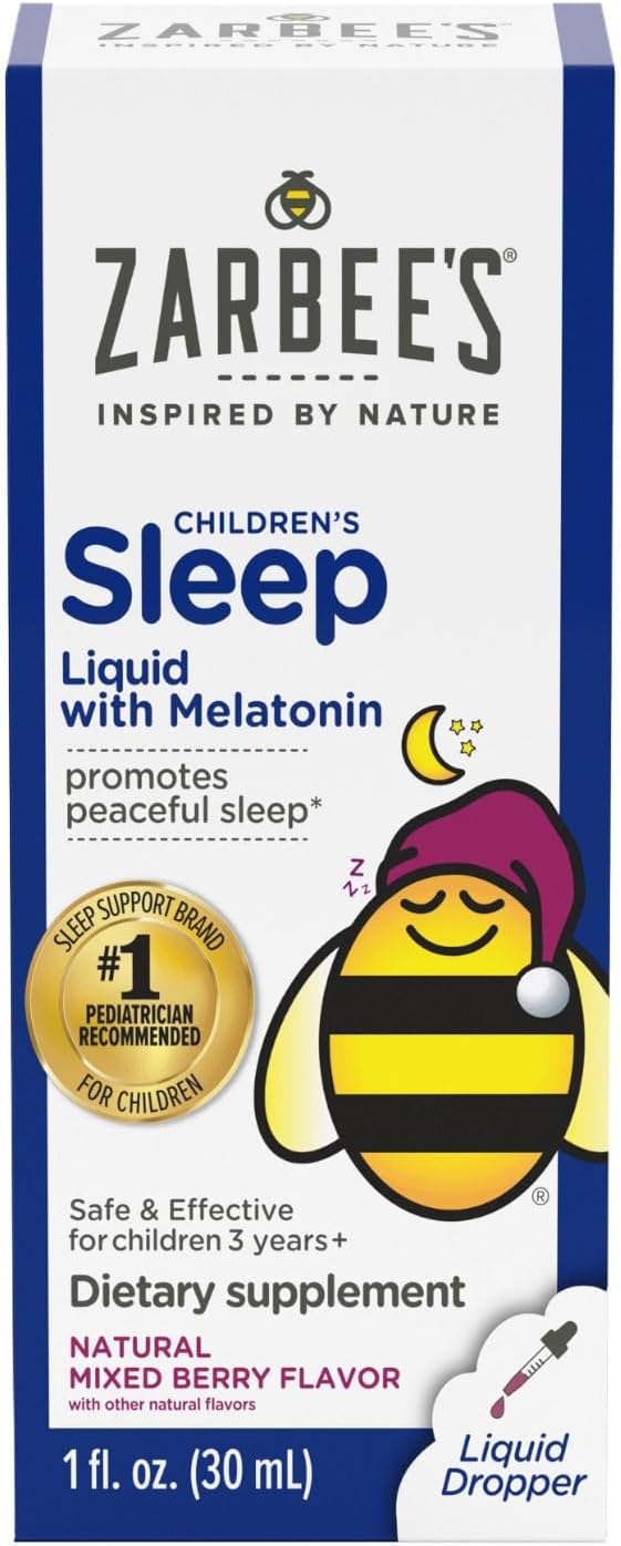 Zarbee's Naturals Children's Sleep Liquid with Melatonin Natural Berry Flavor - 1 oz Pack of 2