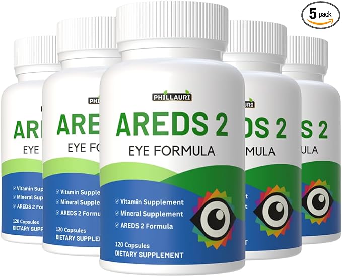 Areds 2 Eye Vitamins | Eye Vitamins Support Supplement | Eye Capsules | Eye Care Capsules for Men &amp Women 600 (Pack 5)