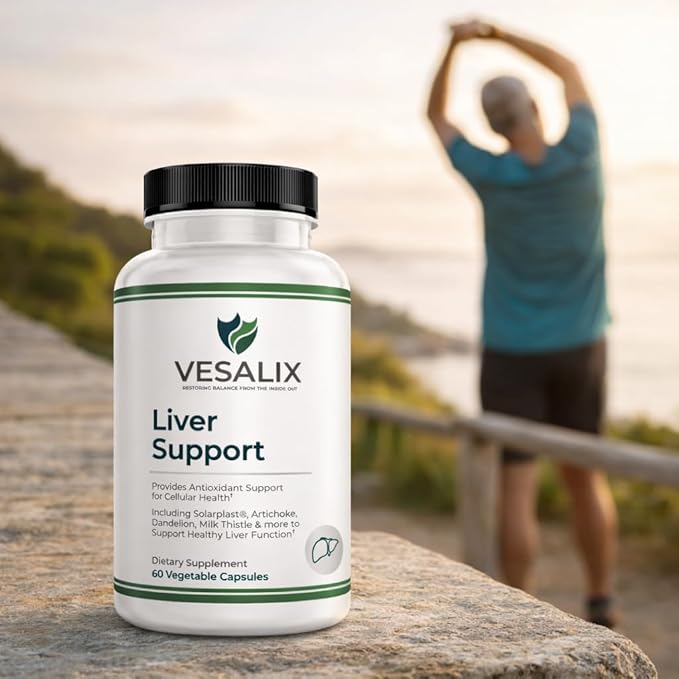 Liver Support – Milk Thistle Artichoke &amp Dandelion with Digestive Enzymes – for Adults 40+ Supports Digestion &amp Cellular Health – 60 Vegetarian Capsules
