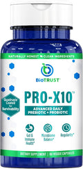 BioTrust Pro-X10 2.0 Probiotic Supplement - Probiotics for Digestive Health with Prebiotics - Immune System Support and GI Health - Free from Gluten Soy and Dairy Non GMO - 60 Capsules