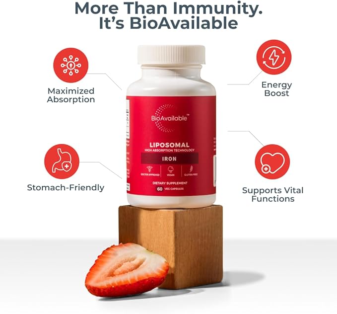 Liposomal Iron | 60 Capsules | Maximum Absorption | Vegan &amp Gluten-Free