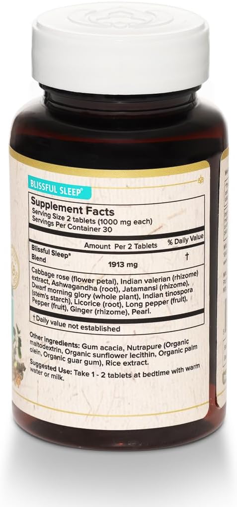 Maharishi Ayurveda Blissful Sleep® – 60 Tablets – Ayurvedic Herbal Blend with Ashwagandha Jatamansi &amp Indian Valerian – Promotes Falling Asleep Naturally &amp A Restful Night’s Sleep.*