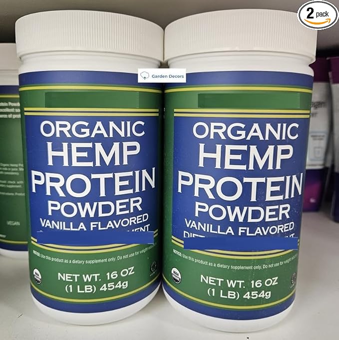 Trader Joe Organic Hemp Powder Vanilla Flavored 16oz 454g (Two Rolls)
