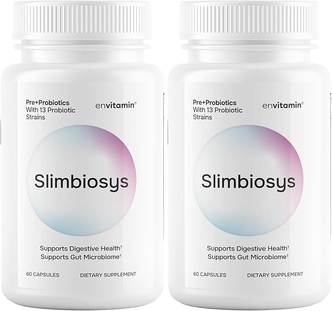 Slimbiosys Ultra Probiotic Capsule - Pre &amp Probiotics for Women &amp Men - Support Your Microbiome (2 Pack Slimbiosys)