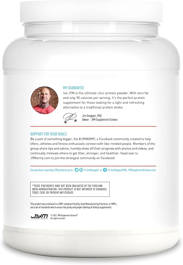 JYM Supplement Science Iso JYM Bombsicle 90 Calories 100% Whey Protein Isolate Zero Fat Zero Sugars Mixes Clear for Women &amp Men 20 Servings