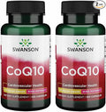 Swanson CoQ10 - Helps Promote Heart Health Energy Support &amp Aids Overall Cardiovascular System Health - Helps Maintain Coenzyme Q10 Supplement - (100 Capsules 120mg Each) (2 Pack)