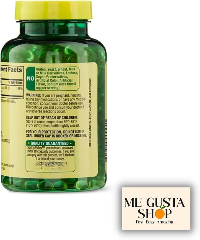 Vitamin D 25mcg 1000 IU 450 Count Softgels Spring Valley + Pill case