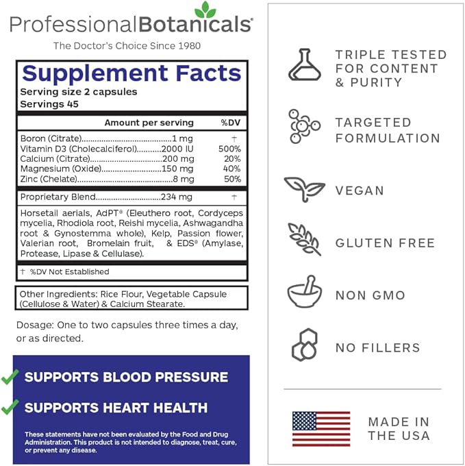 Professional Botanicals Cal/Mg + Boron - Vegan Formulated to Support Bone Health and Healthy Skin Teeth and Nails Calcium Magnesium and Boron 90 Vegetarian Capsules