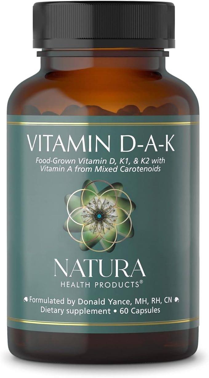 Natura Health Products Vitamin D-A-K Supplement - Supports Healthy Bone Heart and Vision Function Featuring Vitamins D3 5000 IU A 1000 IU K2 50 mcg K1 550 mcg Bioavailable (60 Capsules)