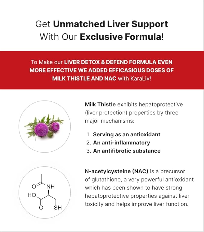 MuscleMeds Liver Detox &amp Defend Cleanse Repair Formula - Herbal Liver Support Supplement NAC Silymarin Milk Thistle 60 Servings