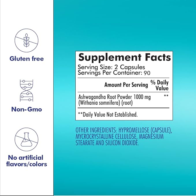 Santo Remedio Ashwagandha Capsules by Dr. Juan Rivera Stress Support Supplement 1000 mg Per Serving 180 Vegetarian Capsules No Artificial Flavors Sugar &amp Sodium Free Daily Wellness Support