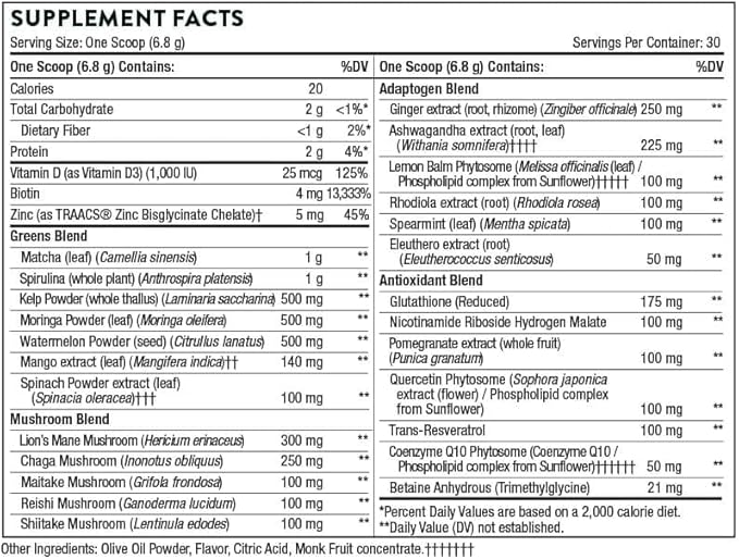 THORNE - Energy Bundle - Daily Greens Plus &amp Basic B Complex - Promotes Cellular Energy and Physical Endurance - 30 Servings