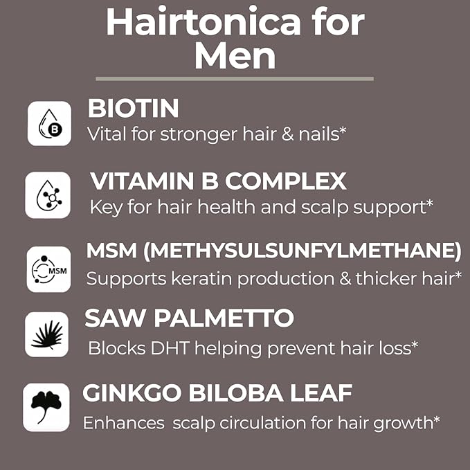DHT Blocker for Men – Hair Growth Supplement with Biotin MSM Saw Palmetto &amp Zinc – Supports Thicker Fuller Hair &amp Healthy Scalp – Non-GMO Made in USA GMP Certified