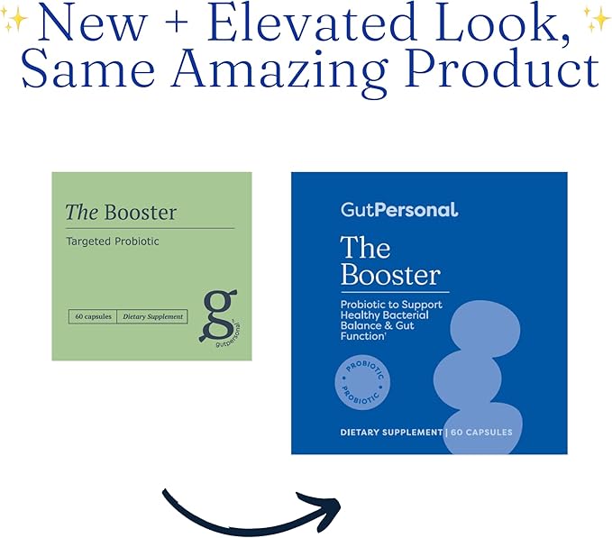 GutPersonal The Booster Targeted Probiotic for Gut Health: Boost Good Bacteria Reduce Bad Bacteria and Support The Immune System with 5 Billion CFU Saccharomyces Boulardii Capsules 60 Servings