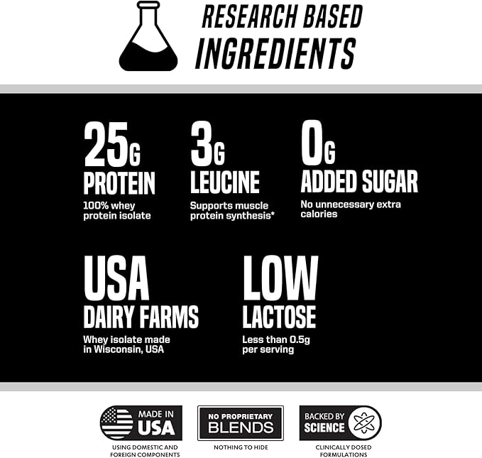 Outwork Nutrition Whey Isolate Protein Powder - Accelerates Muscle Building &amp Recovery - Low Lactose Gluten-Free - Post Workout Supplement - Enhanced Protein Synthesis Cookies &amp Cream 1.8lb
