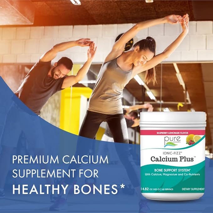 Ionic Fizz Calcium Plus by Pure Essence - Perfect Calcium/Magnesium Ratio with Vitamin A B C D and Potassium Strong Bones - Mixed Berry - 14.82 oz