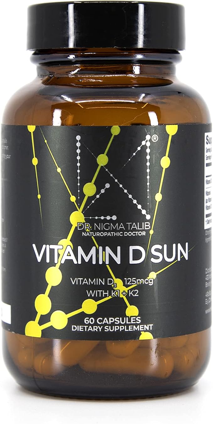 DR. NIGMA Vitamin D 5000iu Sun with K1 + K2 to Support Skin concerns a Happy and Healthy Body - 60 Capsules