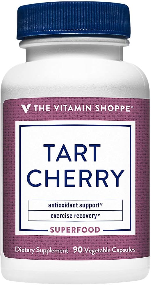 The Vitamin Shoppe Tart Cherry Extract - Post-Workout Recovery &amp Antioxidant | Freeze-Dried Montmorency | 90 Veggie Caps | Non-GMO