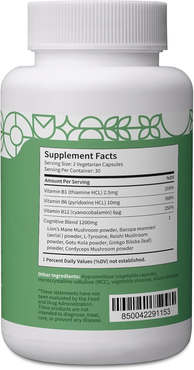 Pattern Wellness Cognitive Health Bundle - Cognitive Complex Turmeric Curcumin &amp Ashwagandha - Brain Function Support - 3 Pack All-Natural Plant-Based Formulas