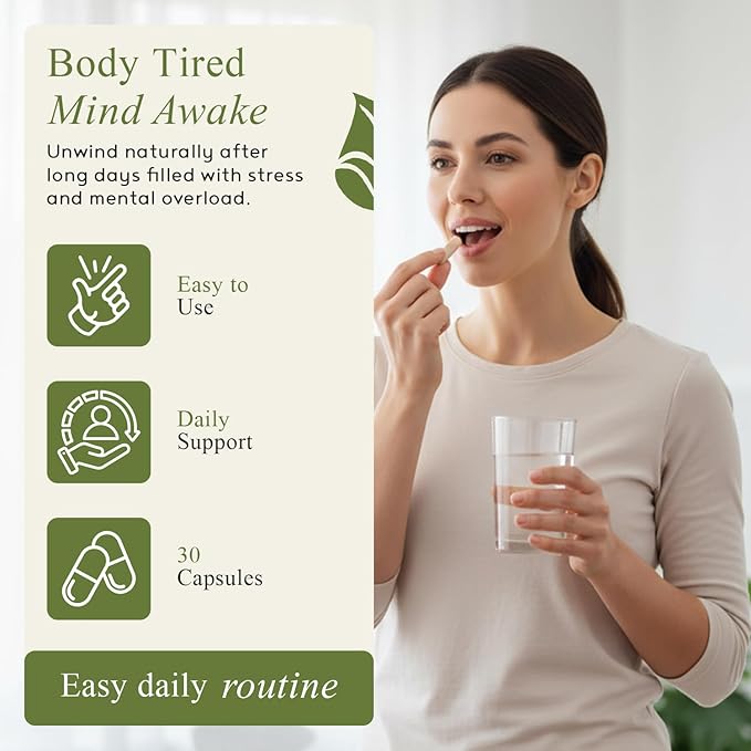 Sleep - Natural Sleep Aids for Adults with l theanine Supplement Ashwagandha Magnesium Valerian Root Melatonin - Non-Habit Forming Formula for Rejuvenating - 30 Capsules (Pack of 1)