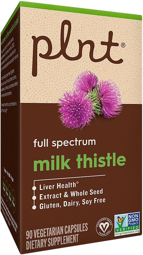 plnt Milk Thistle for Liver Health - Full Spectrum Extract &amp Whole Seed (90 Capsules)