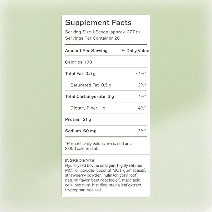 Amy Myers MD Paleo Protein Powder - Strawberries &amp Cream 20 Servings - Collagen-Based Gut Function Support - Gluten-Free &amp Non-Dairy Protein Supplement