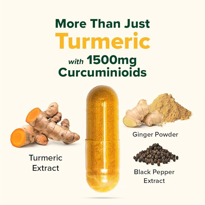 VAHDAM Turmeric Ginger 1900mg - with 1500mg Curcuminoids | Added Ginger &amp Piperine for Fast Absorption | Supports Joint Health and Mobility | 90 Capsules (Pack of 2)