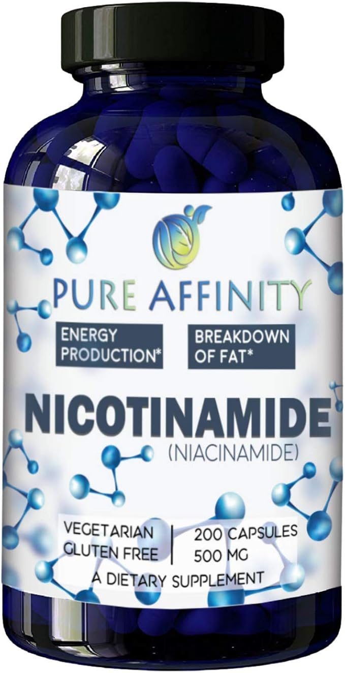 200 Count! B3 Nicotinamide 500 mg Effective Flush-Free Niacin. Energy Booster Cell Regenerator Supports Cognitive Decline Anti-Aging and Helps Breaks Down Carbs &amp Fats (200 Ct)