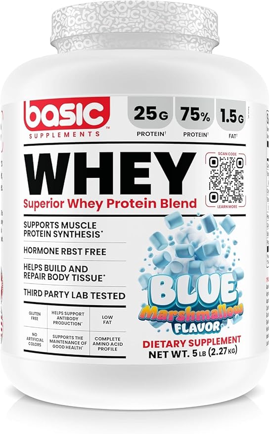 Whey Protein Powder 25g Protein Complete Amino Acid Profile Gluten-Free Low Fat RBST-Free Supports Muscle Recovery &amp Antibody Health