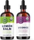 Vimergy GLP-1 Digestive Kit* – Lemon Balm (115ml) + Licorice (115ml) – Digestive + Stress Support – Organic Vegan Kosher – Fast-Absorbing Liquid Extracts – Herbal Tea Companion for GLP-1 Users