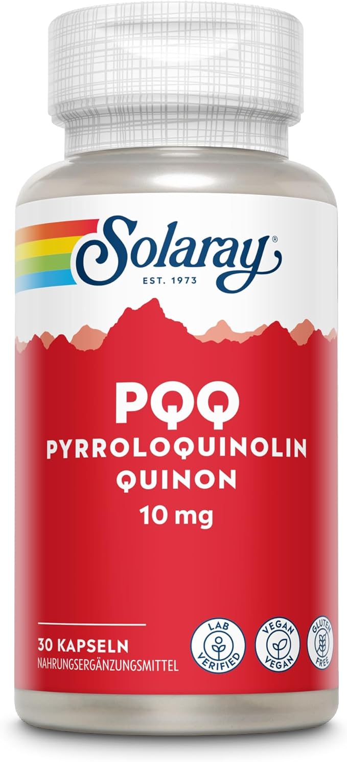 SOLARAY PQQ 10 mg Pyrroloquinoline Quinone Supplement Cellular Heart &amp Cognitive Function Support 30 VegCaps