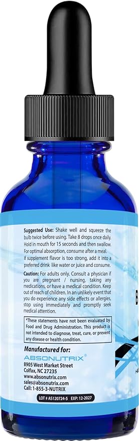 Absonutrix BerryFusion 390 mg 4 FL OZ Liquid 302 Servings Made in USA Plant-Based Ingredients Blueberry Extract Bitter Melon Gluten-Free Non-GMO