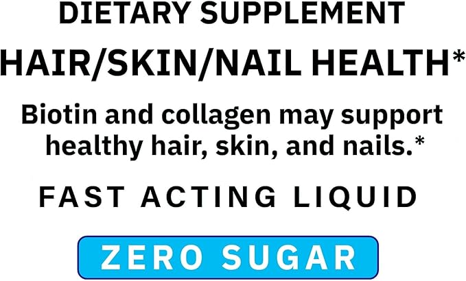 Liquid Biotin and Collagen 15000Mcg Natural Berry Flavor Drops for Hair Skin Nails - Spring Valley 1 fl oz (Pack of 2) - Set by Basket Goods