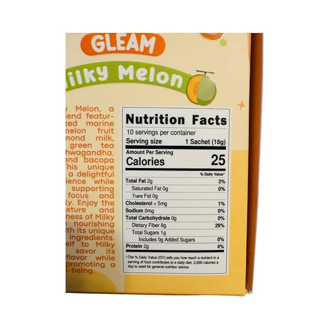 Hello Bloom Gleam Milky Powder Drink [10 Sachets x 18g] 6.3 Ounce (Pack of 1) Milky Melon