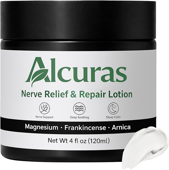 Nerve Cream Neuropathy Relief Cream with Rosemary Arnica Magnesium Natural Soothing &amp Moisturizing Body Repair Lotion Daily Nourishment for Hands Knee Feet &amp Legs 4FL OZ/120ML