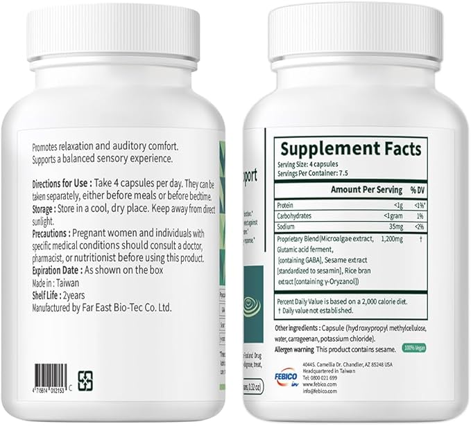 Inner Ear Support Capsule 30 Capsules Dietary Supplement with GABA and Sesamin Auditory Health Support mit
