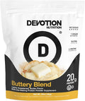 Devotion Nutrition Protein Powder Buttery Blend – 20g Whey Isolate &amp Casein Protein Blend – No Added Sugar Low Carb Gluten-Free Keto-Friendly 1g MCT Kosher – 2lb Pouch