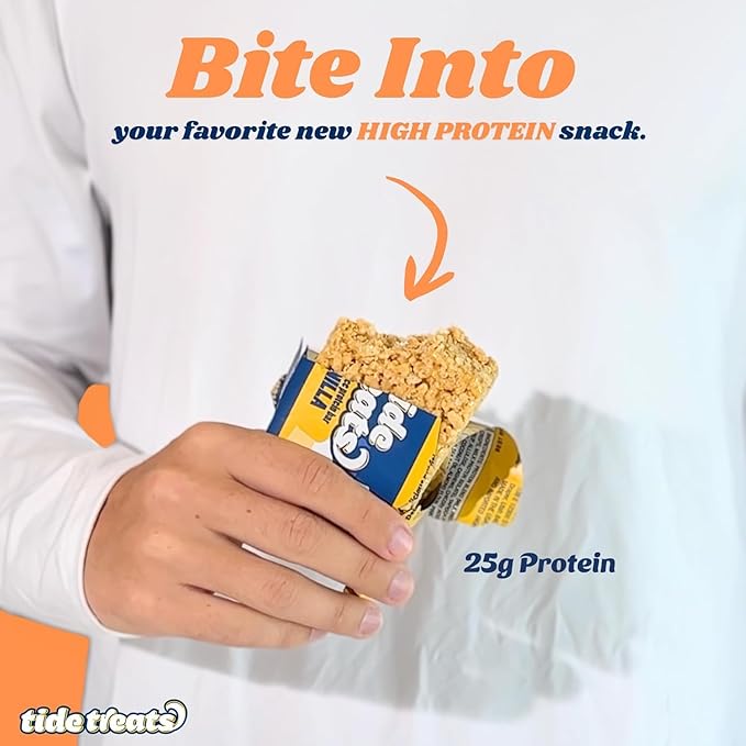 Crispy Rice Protein Bar | 25 g Protein No Added Sugar 7 g Fiber Gluten Free | High Protein Snack for On-the-Go Post-Workout or Dessert Cravings | 8 Count (Chocolate)